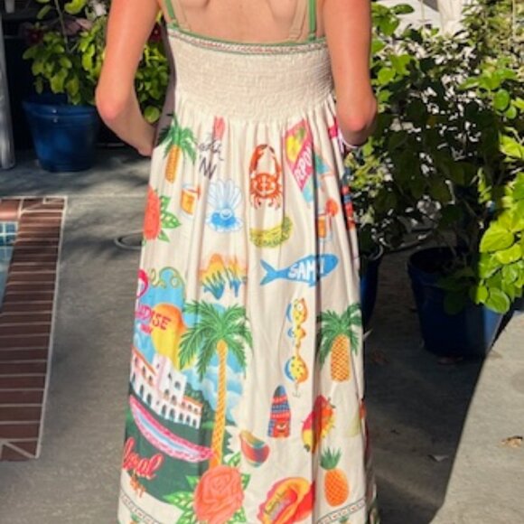 Beautiful Alemais Look-Alike Maxi Dress in Size M, Fitted Bust & Maxi Skirt - Picture 4 of 12